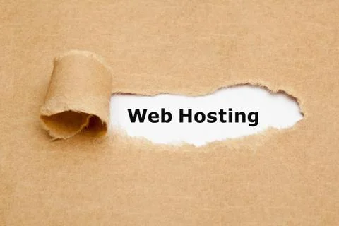 Web Hosting Ripped Paper Concept Stock Photos