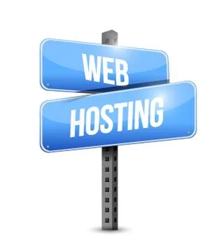 Web hosting road sign illustration design Stock Illustration