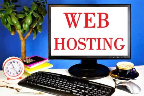 Web hosting is a service that provides resources for hosting information site Stock Photos