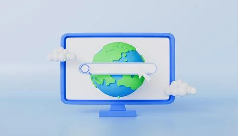 Web hosting technology, Browser search website page, Address and navigation Stock Illustration