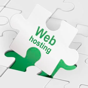 Web hosting on white puzzle pieces イラスト素材