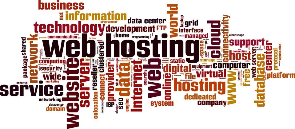 Web hosting word cloud Stockillustratie