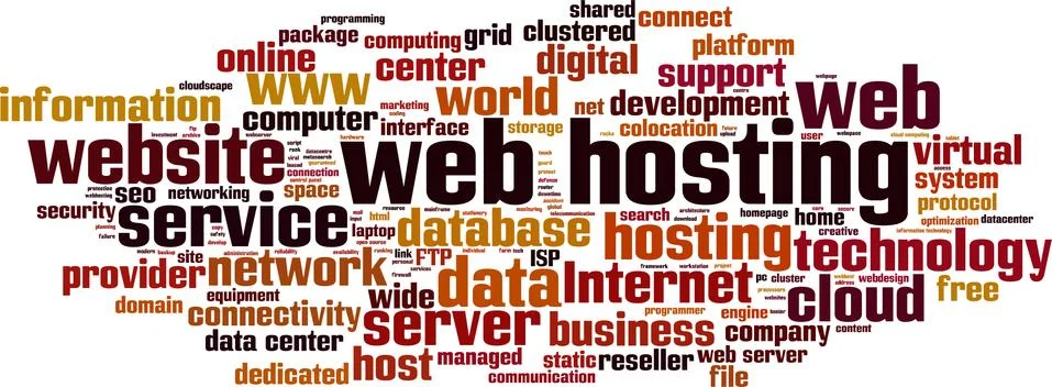 Web hosting word cloud Stock Illustration