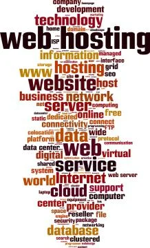 Web hosting word cloud Stockillustratie