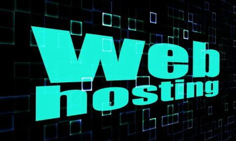 Web hosting word on digital background Ilustración de archivo