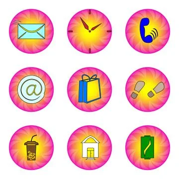 Web-icon 9 pink white Stock Illustration