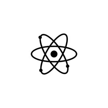 Web icon. Atom. vector illustration black on white background Stock Illustration