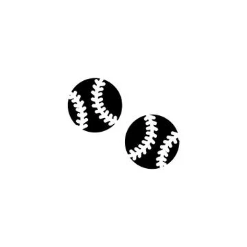 Web icon. Baseball black on white background Stock Illustration