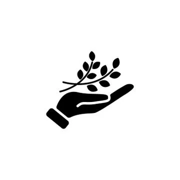 Web icon. A branch in the hand Stock Illustration
