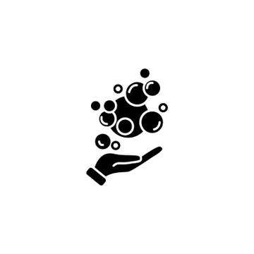Web icon. Bubbles in the hand, bubble blower Stock Illustration