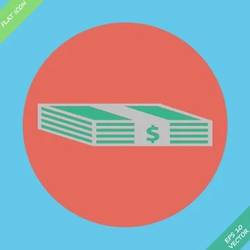 Web icon bundle of bank notes, money, hard cash Stock Illustration