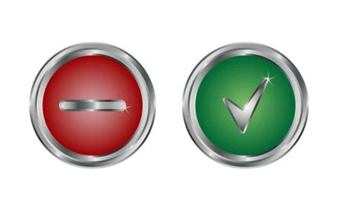 Web icon button yes or no Stock Illustration
