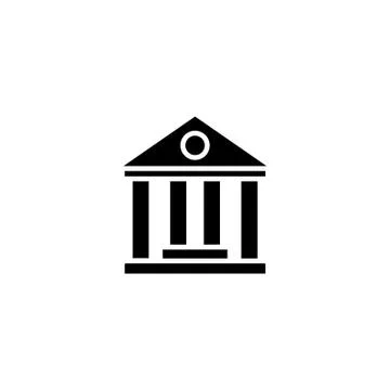 Web icon. Classical building with columns (University icon, bank icon) Ilustración de archivo