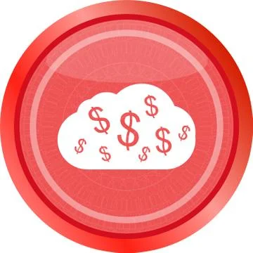 Web icon cloud with dollars sign . Trendy flat style sign isolated on white b Stock Illustration