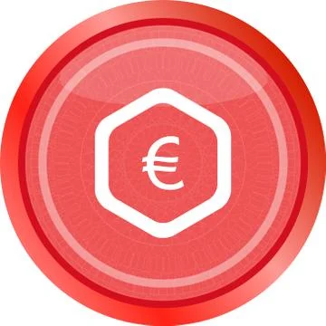 Web icon on cloud with euro eur money sign button 스톡 일러스트