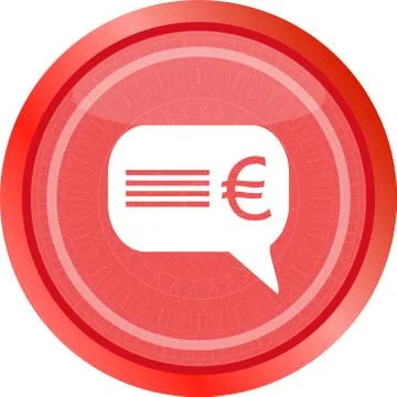 Web icon cloud with euro sign, web button isolated on white Stockillustratie
