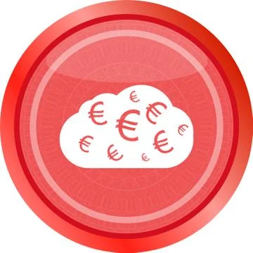 Web icon cloud with euro sign, web button isolated on white Ilustración de archivo