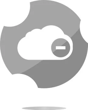 Web icon on the clouds with minus sign Stock Illustration