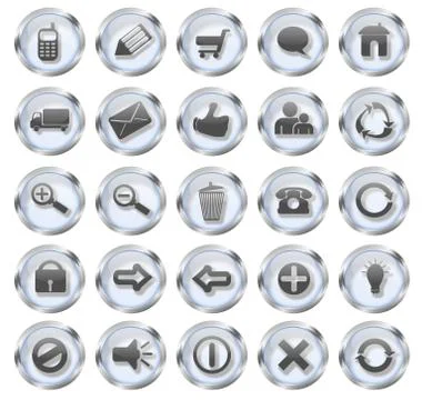 Web Icon Glass Buttons Stock Illustration