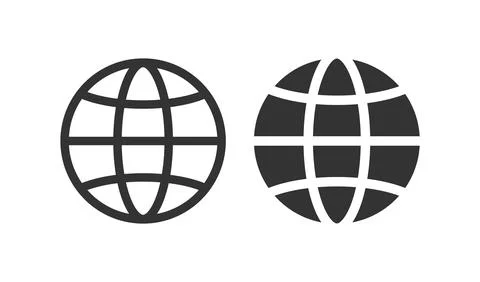 Web icon. Globe or world map illustration symbol. Sign app button vector. Stock Illustration
