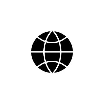 Web icon. Globe. vector illustration black on white background Stock Illustration