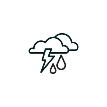 Web icon. Haze (storm), clouds, and rain. Thunderclouds Stock Illustration