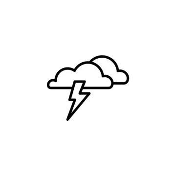 Web icon. Haze (storm), clouds. Thunderclouds black on white background Stock Illustration