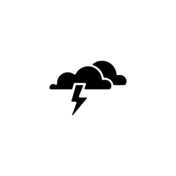 Web icon. Haze (storm), clouds. Thunderclouds black on white background Stock Illustration