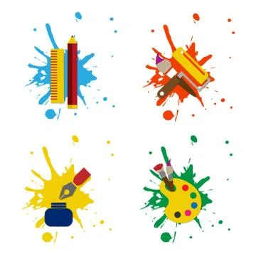 Web icon illustrator paint vector pack Illustration