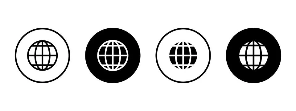 Web icon. Internet communication symbol. Connection button. Global illustra.. Stock Illustration