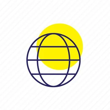 Web icon. Line internet vector. Trendy flat world globe outline ui sign desig Stock Illustration
