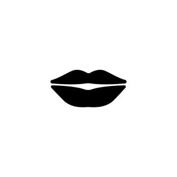 Web icon. Lips. vector illustration black on white background Stock Illustration