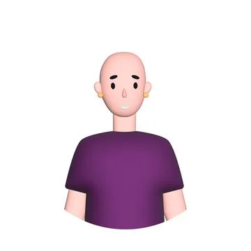 Web icon man, bald middle-aged man Stock Illustration