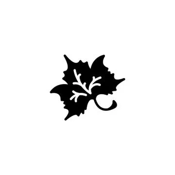 Web icon. Maple leaf, tree leaf black on white background Stock Illustration