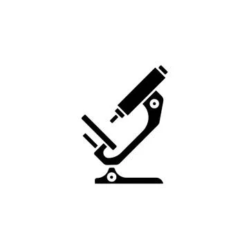 Web icon. Microscope black on white background Stock Illustration