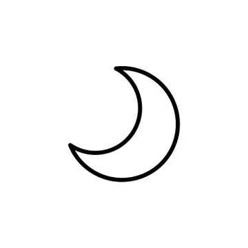 Web icon. Moon, crescent black on white background Stock Illustration