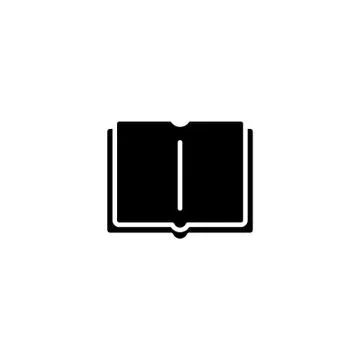 Web icon. Open book black on white background Stock Illustration