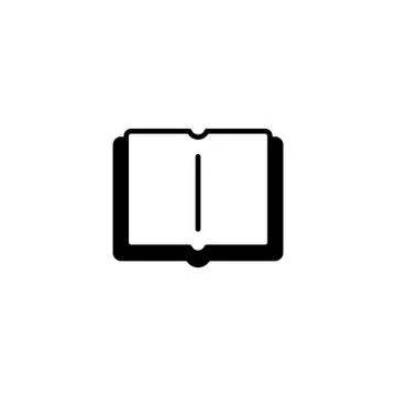 Web icon. Open book black on white background Stock Illustration