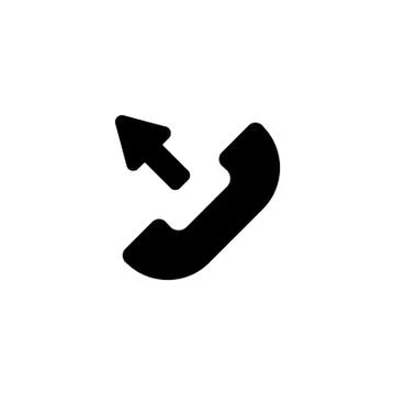 Web icon. Outgoing call black on white background Stock Illustration