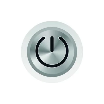 Web icon push-button power isolated on white background. Ilustração Stock