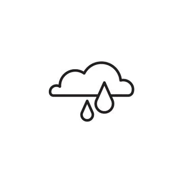Web icon. Rain Cloud. black on white background Stock Illustration
