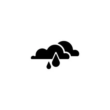Web icon. Rain Clouds black on white background. Stock Illustration