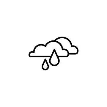 Web icon. Rain Clouds black on white background Stock Illustration