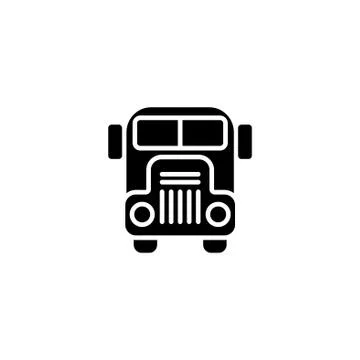 Web icon. School bus black on white background Stock Illustration