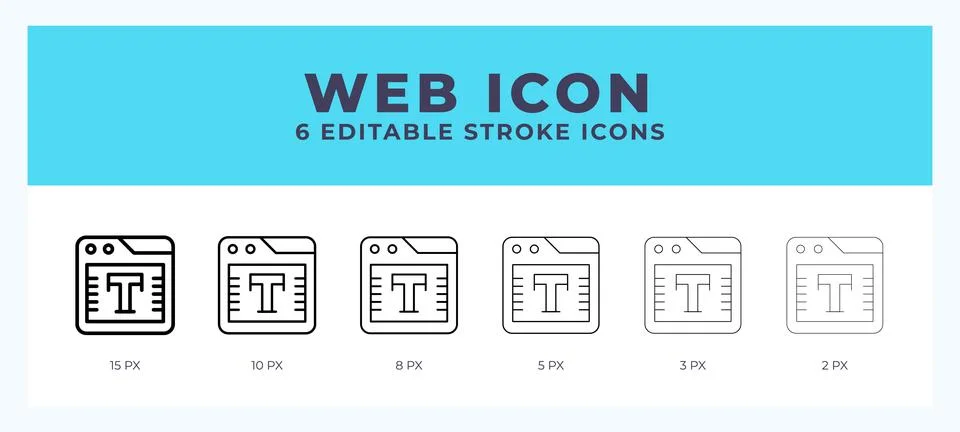 Web icon set with different stroke. Vector illustration with editable stroke. 스톡 일러스트
