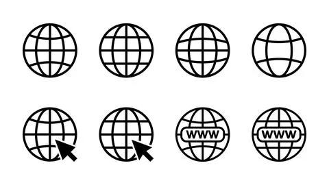 Web icon set. go to web icon. web click icon Stock Illustration
