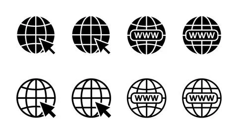 Web icon set. go to web icon. web click icon Illustrazione stock
