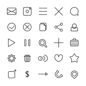 Web icon set Illustrazione stock