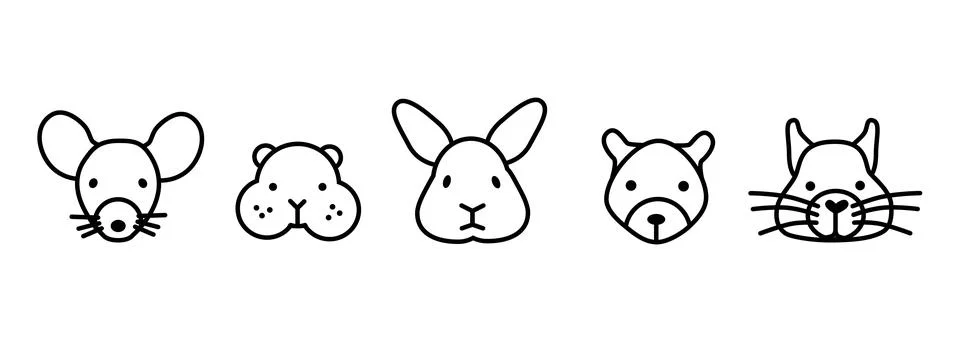 Web icon set of pets and rodents Stock Illustration