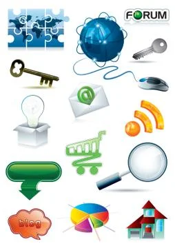 Web icon set vector illustration EPS10 Stock Illustration